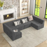 Compressed Corner Sectional Sofa with Plush Foam-Filled Seats, Sleeper Sofa Ideal for Living Room, Bedroom, 32" L x 32" W x 30" H, Grey(m-1)