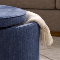 Ottoman Convertible Multi-Function Ottoman Table with Hidden Storage, Coffee Table Set for Living Room, 23.5" L x 23.5" W x 20" H, Dark Blue(m-6)
