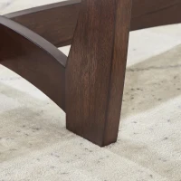 23.5" Round Tempered Coffee Table with Scratch-Resistant Glass Top, Solid Wood Frame with Quick Assembly, 23.5'' L x 23.5'' W x 23.5'' H, Cherry(m-6)