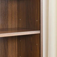 8-Tier Slim Media Tower Rack with Adjustable Shelves, Anti-Tip Hardware, Tall Narrow Bookcase for Compact Room, 11.5" L x 9.5" W x 71" H, Walnut(m-9)