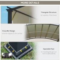 Outsunny 11' x 11' Outdoor Retractable Pergola Canopy for Backyard, Beige(m-6)