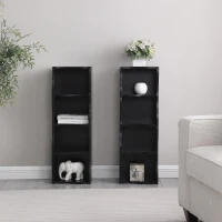 8-Tier Adjustable Slim Bookcase with Wavy Edge Design, Anti-Tip Hardware, Detachable Cabinets for Home Storage, 11.5" L x 9.5" W x 71" H, Black(m-6)