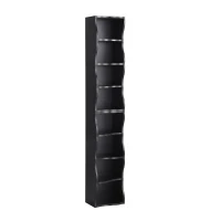 8-Tier Adjustable Slim Bookcase with Wavy Edge Design, Anti-Tip Hardware, Detachable Cabinets for Home Storage, 11.5" L x 9.5" W x 71" H, Black(m-9)