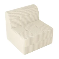 Single-Seat Compressed Sectional Sofa with Reversible Modular Design, Foam Construction for Plush Lounging, 33" L x 32" W x 30" H, White(m-2)
