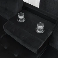 3-Seater Sectional Sofa with Reversible Chaise, Storage Ottoman and Metal Legs, Sofa Bed with Rivet Accents, 107.5" L x 80.5" W x 36" H, Black(m-6)