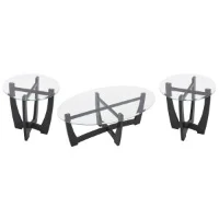 48" Oval Tempered Glass Coffee Table with Tempered Glass Top, Easy-Clean Surface, Center Table for Living Room, 48" L x 30" W x 18" H, Black(m-9)