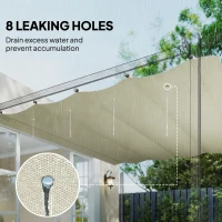 Outsunny 8' x 9.4' Retractable Pergola Canopy Replacement, Fit 7' x 10' Frame, UV30+ Pergola Cover Top Only, Cream(m-6)