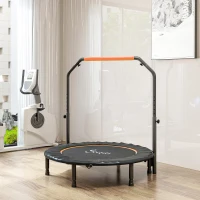 Soozier 45" Foldable Mini Fitness Trampoline, with Adjustable Foam Handle, Orange(m-9)