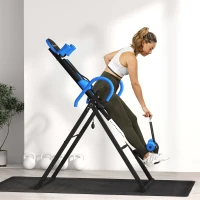 Soozier Folding Inversion Table, 20°/40°/60° Adjustable, with Safety Belt and Waist Pad for Back Pain Relief(m-9)