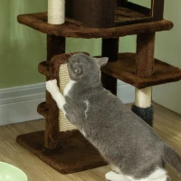 PawHut 41 Inch Cat Tree with Scratching Posts, Cat Bed, Condo, Grooming Brush, Jumping Platforms, Toy Balls, Anti-tip Kit(m-10)