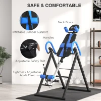 Soozier Folding Inversion Table, 20°/40°/60° Adjustable, with Safety Belt and Waist Pad for Back Pain Relief(m-4)