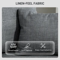 HOMCOM Modern Upholstered Couch, 3 Seater Sofa with Thick Spring Cushions and Deep Seat for Living Room, Dark Grey(m-6)