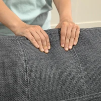 HOMCOM Modern Upholstered Couch, 3 Seater Sofa with Thick Spring Cushions and Deep Seat for Living Room, Dark Grey(m-10)