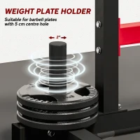 Soozier Adjustable Squat Rack, 660lbs Multi-Functional Bench Press Rack for Weight Lifting Home Gym Strength Training, Red(m-7)