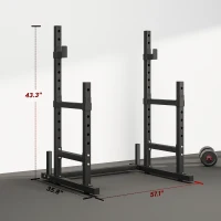 Soozier Adjustable Squat Rack, 660lbs Multi-Functional Bench Press Rack for Weight Lifting Home Gym Strength Training, Black(m-3)