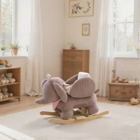 Qaba Baby Rocking Horse with Seat, Kids Ride On Toy with Realistic Sound and Safety Belt for 18 to 36 Months, Brown(m-10)