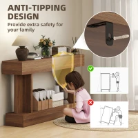 HOMCOM 63 Inch Long Console Table, Vintage Narrow Entryway Table with Storage Shelf for Living Room and Hallway, Dark Brown(m-6)