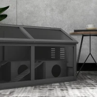 PawHut Rat Cage Hamster Cage Small Animal Playhouse for Gerbils with Suspension Bridge, Ladders, Openable Top Hut(m-9)