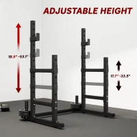 Soozier Adjustable Squat Rack, 660lbs Multi-Functional Bench Press Rack for Weight Lifting Home Gym Strength Training, Black(m-5)