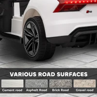 Aosom Licensed Audi RS e-tron GT 12V Ride On Car Truck for Kids, Electric Car Ride On Vehicle w/Parent Remote Control, Music, Lights, for Toddlers, White(m-9)