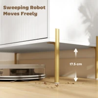 HOMCOM Buffet Cabinet, Modern Sideboard with 3 Soft-Close Drawers and 2 Adjustable Shelves for Living Room, Kitchen, White(m-7)