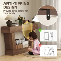 HOMCOM 63 Inch Vintage Console Table, Narrow Entryway Table with Open Shelf for Living Room, Dark Brown(m-6)