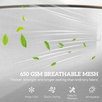 Outsunny Outdoor 2-Person Glider Bench, Outside Glider Swing Chair Loveseat with Table, Steel Frame, Cream White(m-5)