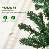 HOMCOM 5ft Artificial Christmas Tree with Colorful DIY Synchronized Lights, Remote, Hinged Slim Fir with Daily Timer(m-7)