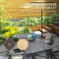 Outsunny Square Patio Umbrella Base Holder, Heavy Duty Outdoor Umbrella Stand Base, Filled Up to 55lbs with Stand or 44lbs with Water for Garden, Poolside, Brown(m-5)