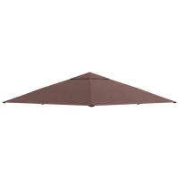 Outsunny 10' x 10' Square Gazebo Canopy Replacement UV Protected Top Cover Sun Shade Coffee(m-2)