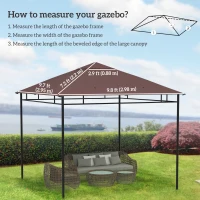 Outsunny 10' x 10' Square Gazebo Canopy Replacement UV Protected Top Cover Sun Shade Coffee(m-3)