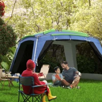 Outsunny 12’x12’x7’ 5-8 Persons Portable Outdoor Camping Tent Waterproof Shelter(m-1)