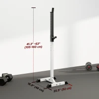 Soozier Adjustable Barbell Rack Stable Power Squat Stand Portable 2 Bars Barbell Holder Weight Rack, Black and White(m-3)