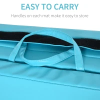 Soozier 4'x8'x2" Folding Gymnastics Tumbling Mat, Exercise Mat with Carrying Handles for Yoga, MMA, Martial Arts, Stretching, Core Workouts, Light Blue(m-4)