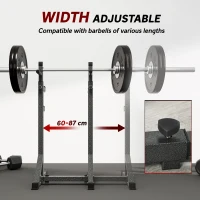 Soozier Adjustable Bench Press Rack, Multi-Function Squat Rack for Home Gym Strength Training, Black(m-6)