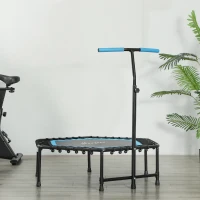 Soozier 45" Rebounder Trampoline for Adult, Quiet Bungee Rebounder with Adjustable Handle, Blue(m-8)