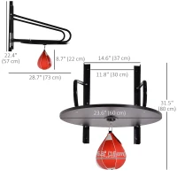 Soozier Wall-mounted Speed Bag Boxing Platform with Adjustable Height(m-3)