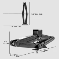 HOMCOM Steel Car Jack, Portable Scissor Jack, 2 Ton (4400 lbs) Capacity for Auto Sedan SUV MPV Tire Changes & Repairs, Black(m-3)