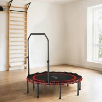 Soozier 48" Foldable Rebounder Trampoline, Mini Trampoline Indoor with Adjustable Handle, Quiet and Safe Bungee Rebounder(m-8)