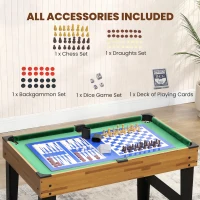 Soozier 48 in 13-in-1 Combo Multi Game Table with Foosball, Pool, Hockey and More for Kids and Adults, Light Walnut(m-9)