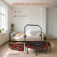 Soozier 48" Foldable Rebounder Trampoline, Mini Trampoline Indoor with Adjustable Handle, Quiet and Safe Bungee Rebounder(m-5)