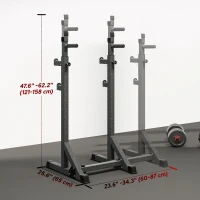 Soozier Adjustable Bench Press Rack, Multi-Function Squat Rack for Home Gym Strength Training, Black(m-3)