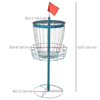 Soozier 24-Chain Portable Practice Basket for Disc Golf Target Stand Easy Assembly & Lightweight Basket w/ Carry Bag Navy Blue(m-3)