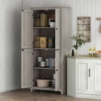 HOMCOM 72" Freestanding Storage Cabinet, Kitchen Pantry Cabinet with Doors and Shelves for Dining Room, Grey(m-1)