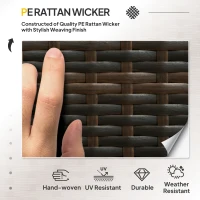 Outsunny 3 Pieces Patio Furniture Set with Cushions, Outdoor PE Rattan Wicker Conversation Corner Sofa Set with Glass Top Table and Adjustable Foot for Garden, Lawn, Cream White(m-4)