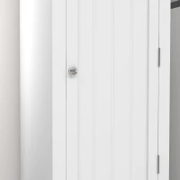 HOMCOM 48" Kitchen Pantry Storage Cabinet, Single Door Kitchen Cabinet with 4 Tier Shelving and Adjustable Shelves, White(m-9)