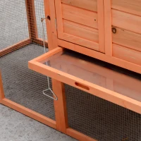 PawHut 82" Deluxe Chicken Coop Wooden Hen House Rabbit Hutch Poultry Cage Pen Backyard with Run and Nesting Box(m-10)