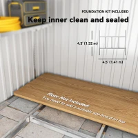 Outsunny 5x7 Garden Shed, Lean-to Metal Storage with Foundation, Sliding Door & 2 Vents for Garden Tools, White(m-6)