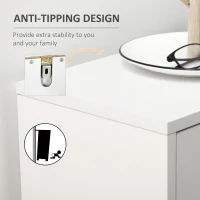 HOMCOM Modern Shoe Cabinet Storage 12 Pair Shoe Organizer with 2 Flip Doors Drawer and Adjustable Shelf White(m-6)