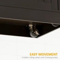 HOMCOM Kitchen Island with Drop Leaf, Rolling Kitchen Cart with 2 Drawers, Adjustable Shelves and Wood Countertop, Black(m-7)